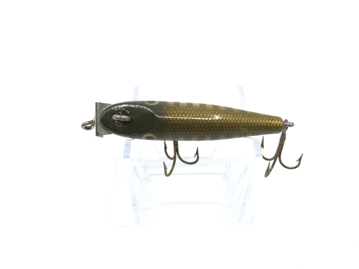 Creek Chub 2200 Midget Pikie Early Model Double Line Tie Painted Eyes Pikie Color Wooden Lure