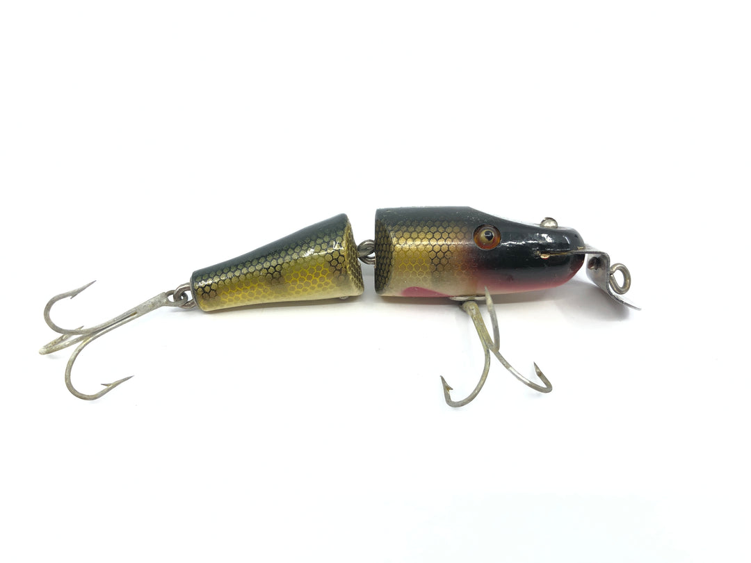 Creek Chub 2700 Baby Jointed Pikie Minnow in Perch Color 2701 Wooden Lure Glass Eyes