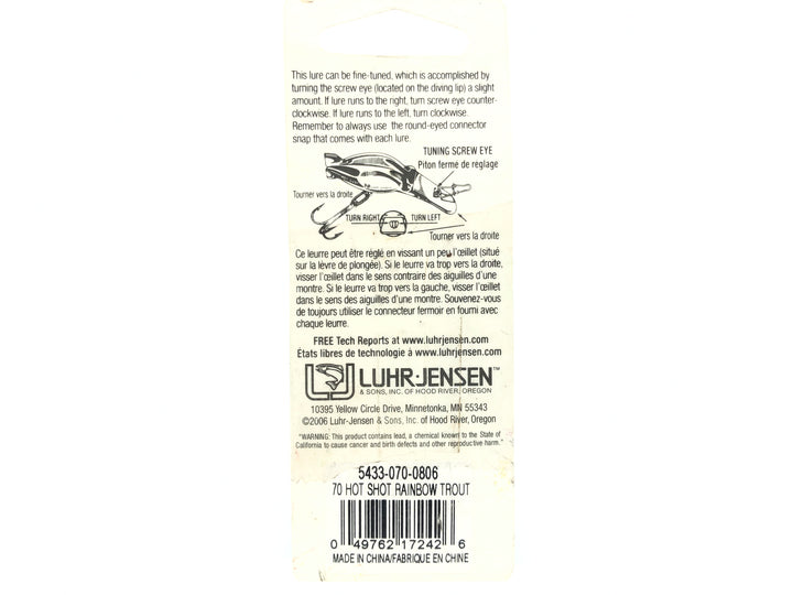 Luhr Jensen Hot Shot size 70 Rainbow Trout color in Package