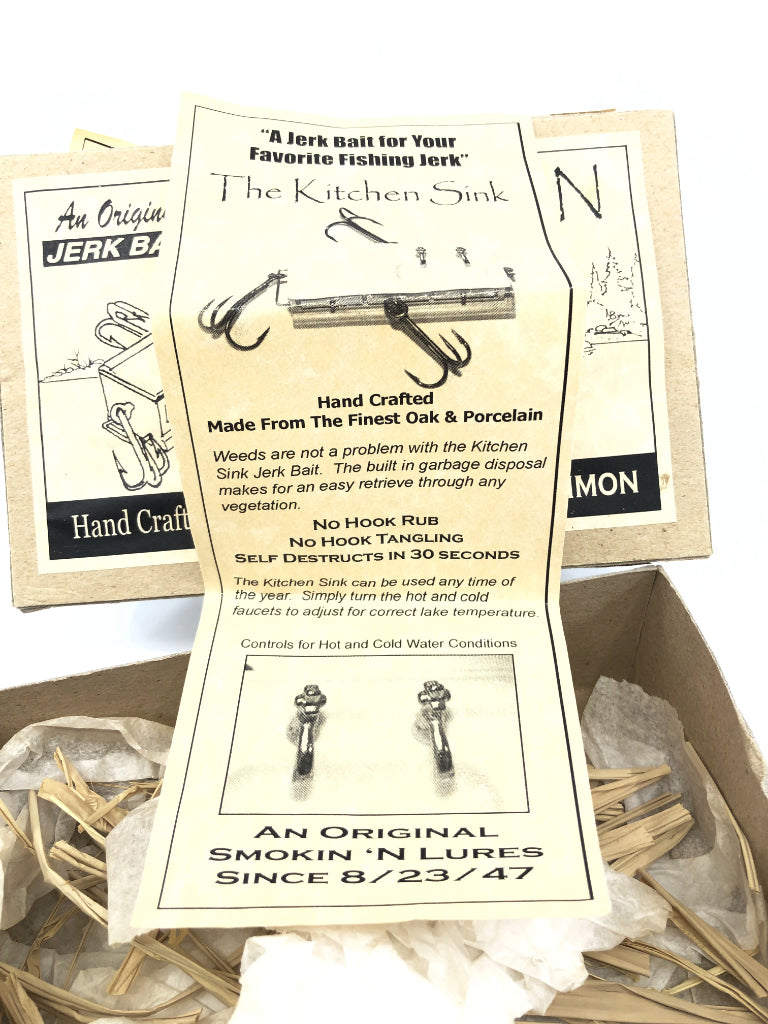 An Original JERK BAIT the KITCHEN SINK Lure by John Lunge Laimon with Box Novelty Lure