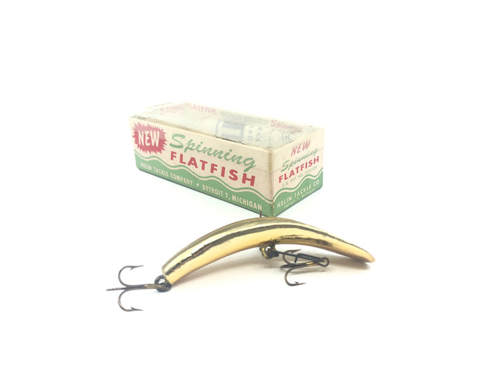 Helin Flatfish SPU GPL Wooden Lure Gold Plate Color