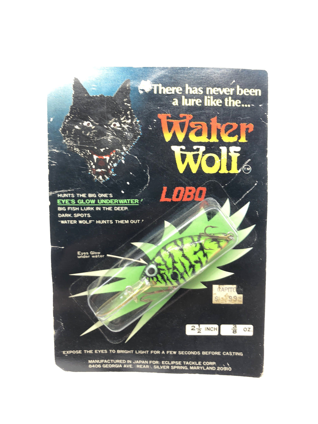 Lazy Ike Natural Ike Water Wolf Lobo Lure Bluegill Color NID-20 on Card