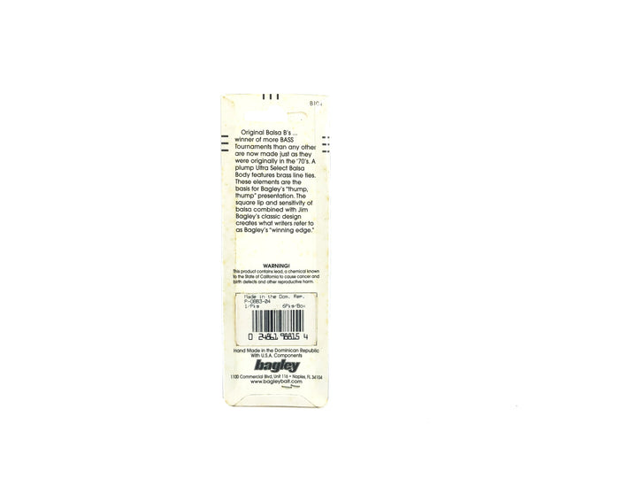 Bagley Balsa B3 BB3-04 Black on White Shad Color, New on Card