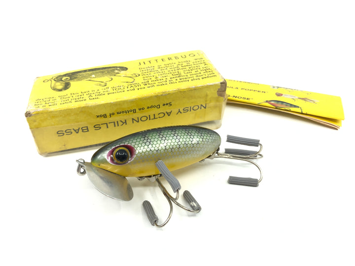 Arbogast Vintage Jitterbug with Box Green and Yellow Perch Color