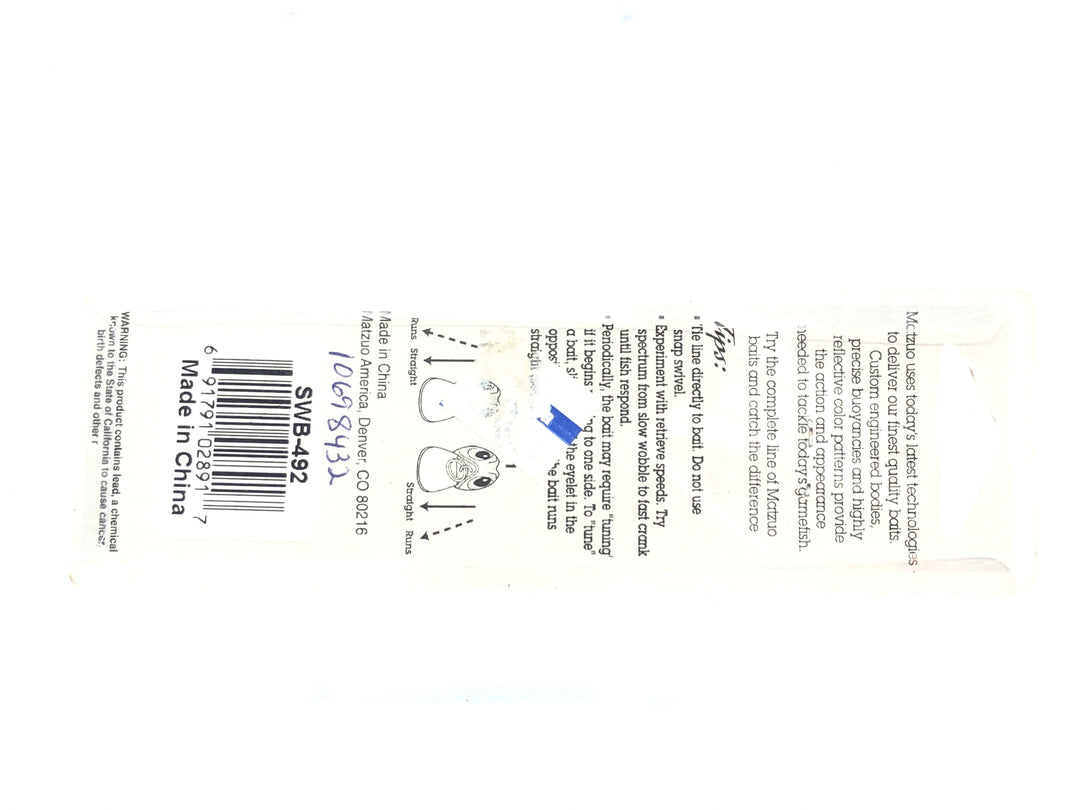 Matzuo Diving Crankbait Perch on Card