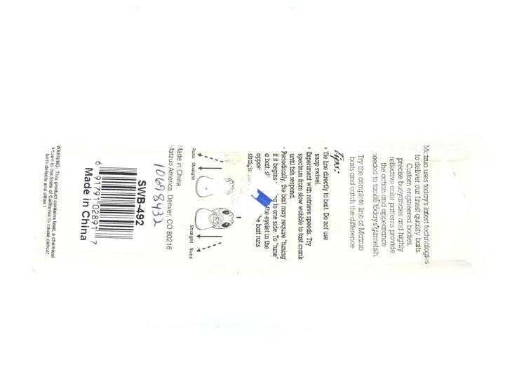 Matzuo Diving Crankbait Perch on Card
