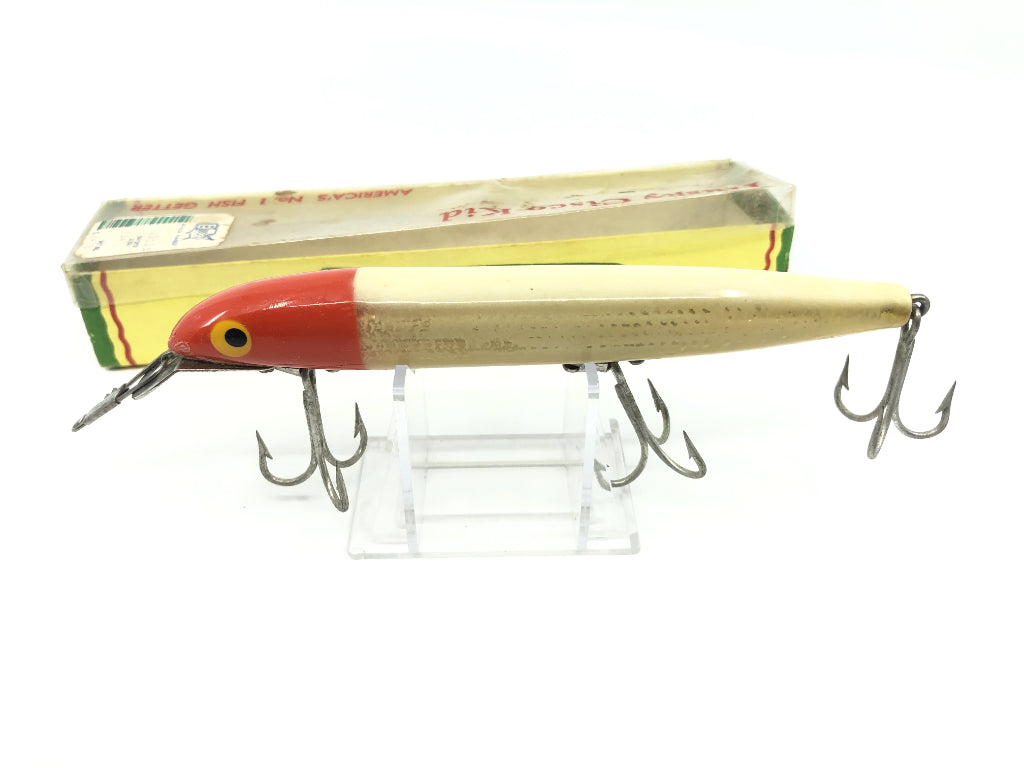Husky Cisco Kid Musky Lure Red Head White Body Color 613S Shallow Lip with Box