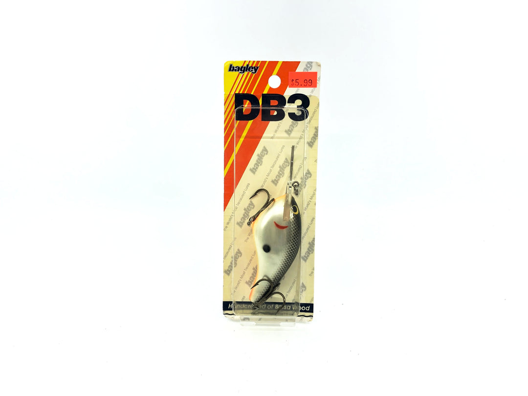 Bagley Diving B3 DB3-04 Black on White Shad Color New on Card Old Stock Florida Bait