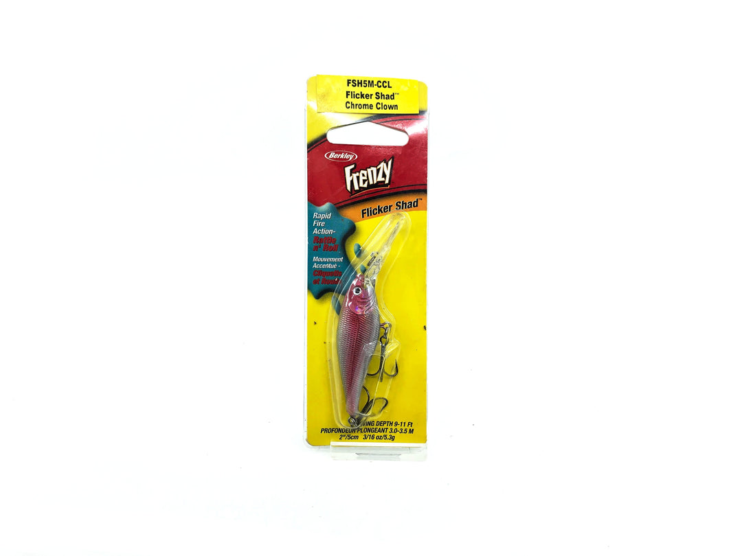 Berkley Frenzy Flicker Shad Chrome Clown Color, New on Card, Old Stock