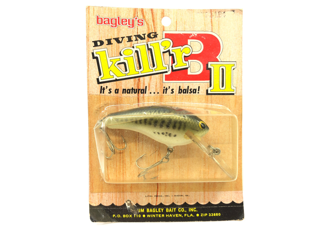 Bagley Diving Kill'r B2 DKB2-LB4 Little Bass on White Color New on Card Old Stock