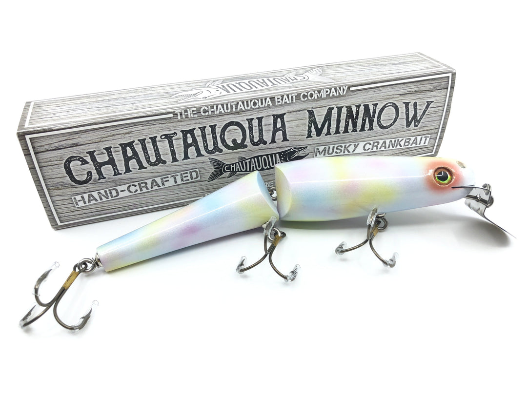 Jointed Chautauqua 8" Minnow Musky Lure Special Order Color "Pearl"