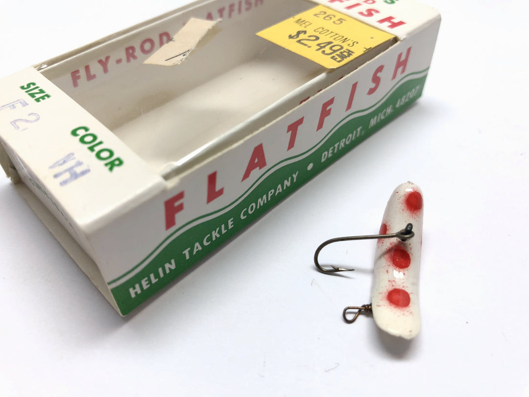 Helin Fly-Rod Flatfish F2 WH White with Red Dots Color New in Box