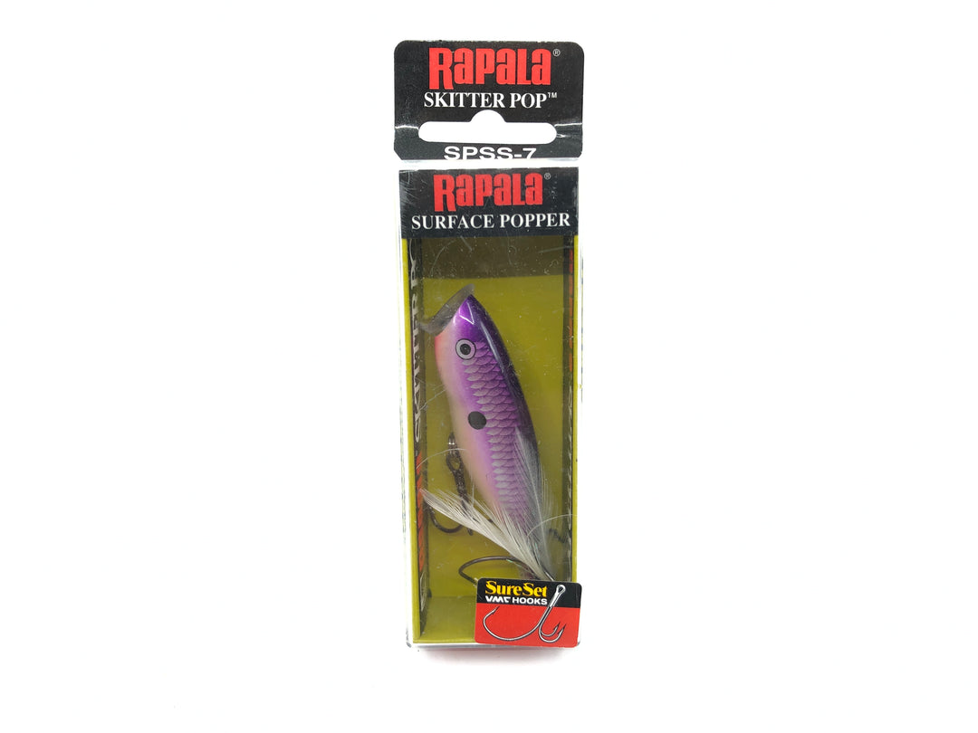 Rapala Skitter Pop SPSS-7 PEP Pearlescent Purple Color New in Box Old Stock Tough