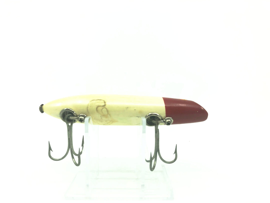Vintage Wooden 4500 Bomber Jerk 04 Red Head/White Body Color