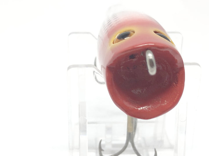 Chautauqua Glass Eyed Popper Wooden Lure in Red and White Color