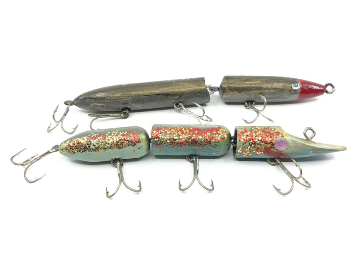 Two Folk Art Jointed Vamp Lures