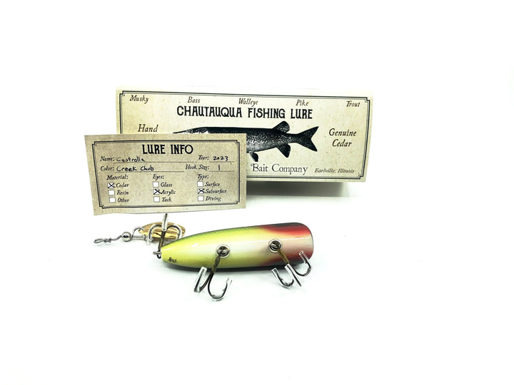 Chautauqua Special Order Wooden Castrolla Minnow, Creek Chub Color