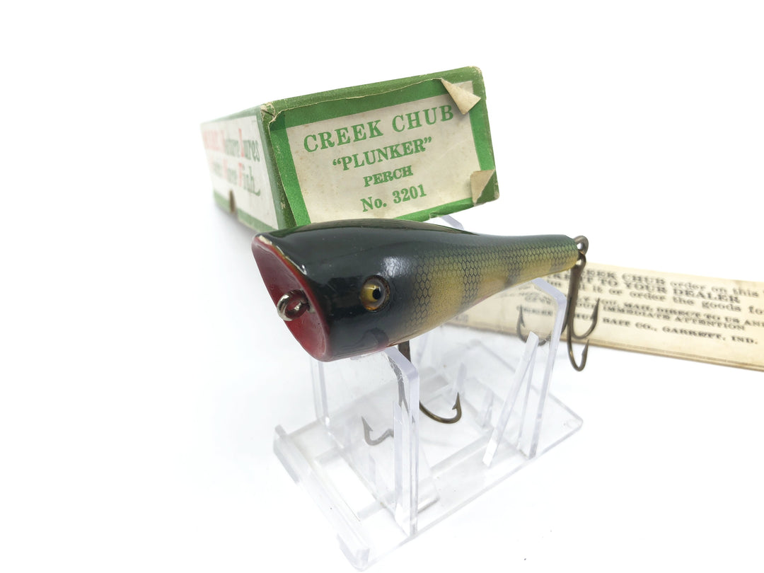 Vintage Creek Chub Plunker Glass Eyes 3201 Perch Color with Box