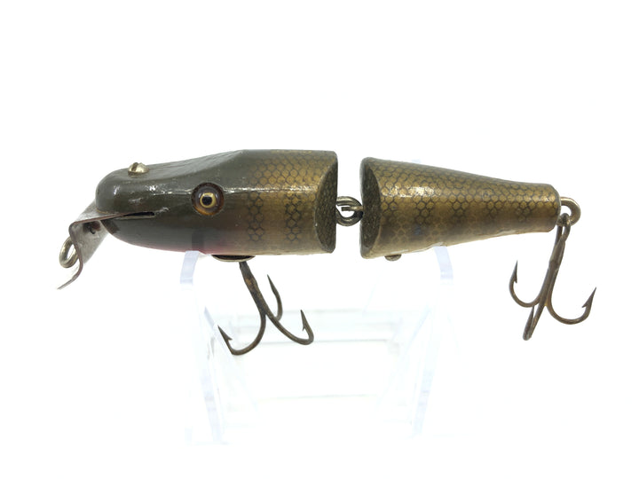 Creek Chub 2700 Baby Jointed Pikie Minnow in Pikie Color Wooden Lure Glass Eyes