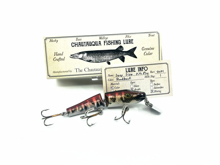 Chautauqua Jointed Deep Diver Piko Plug Bloodback Color