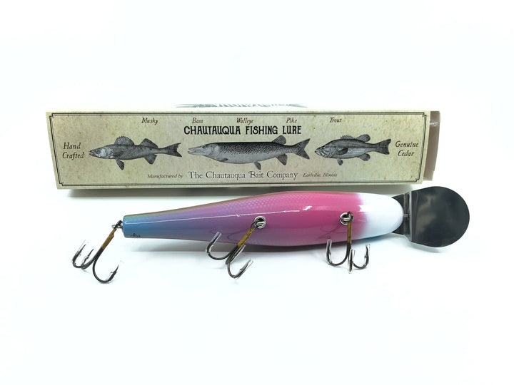 Solid Body Chautauqua 8" Minnow Musky Lure Bubblegum Blast Color