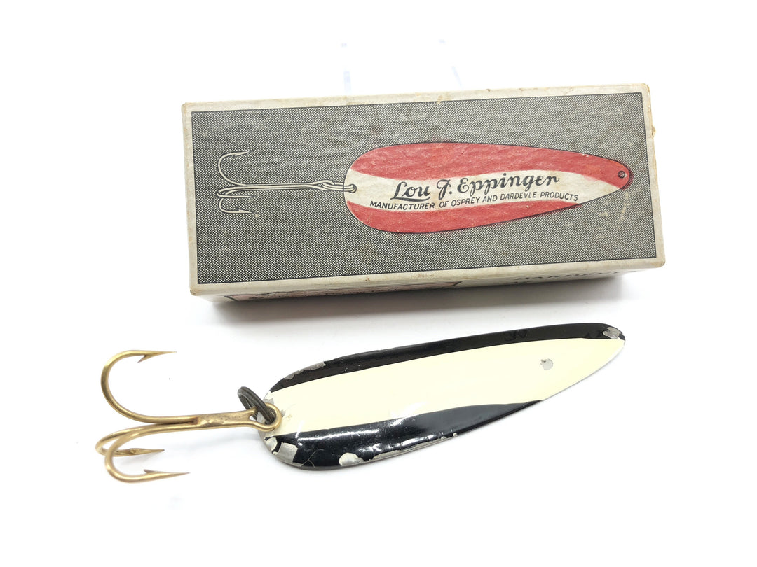 Vintage Eppinger Dardevle Lure in Two Piece Cardboard Box No 2 Black and White