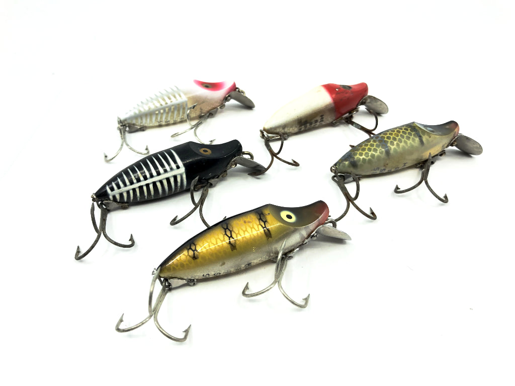 Lot of Five Heddon River Runt Spook Sinker Vintage Lures