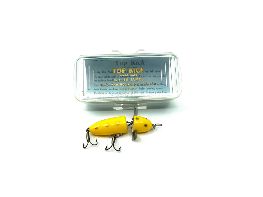 Miller Lures Top Kick with Box and Insert Yellow/ Gold Spots Color
