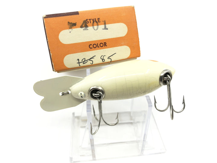 Vintage Wooden Bomber 401 White with Box and Paper Insert