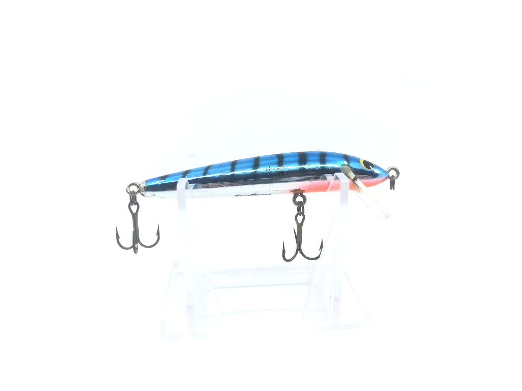 Bagley Minnow Blue Silver and Black Stripes Color