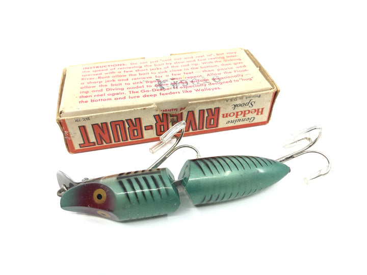 Heddon Jointed Floating River Runt 9430 XRG Green Shore Minnow Color with Box