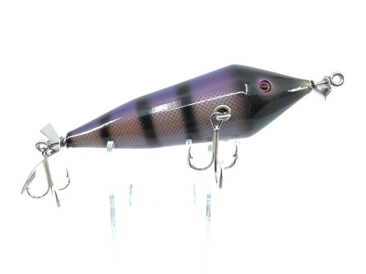 Chautauqua Special Order Musky Wooden 3 Hook Minnow in Purple Bee Color