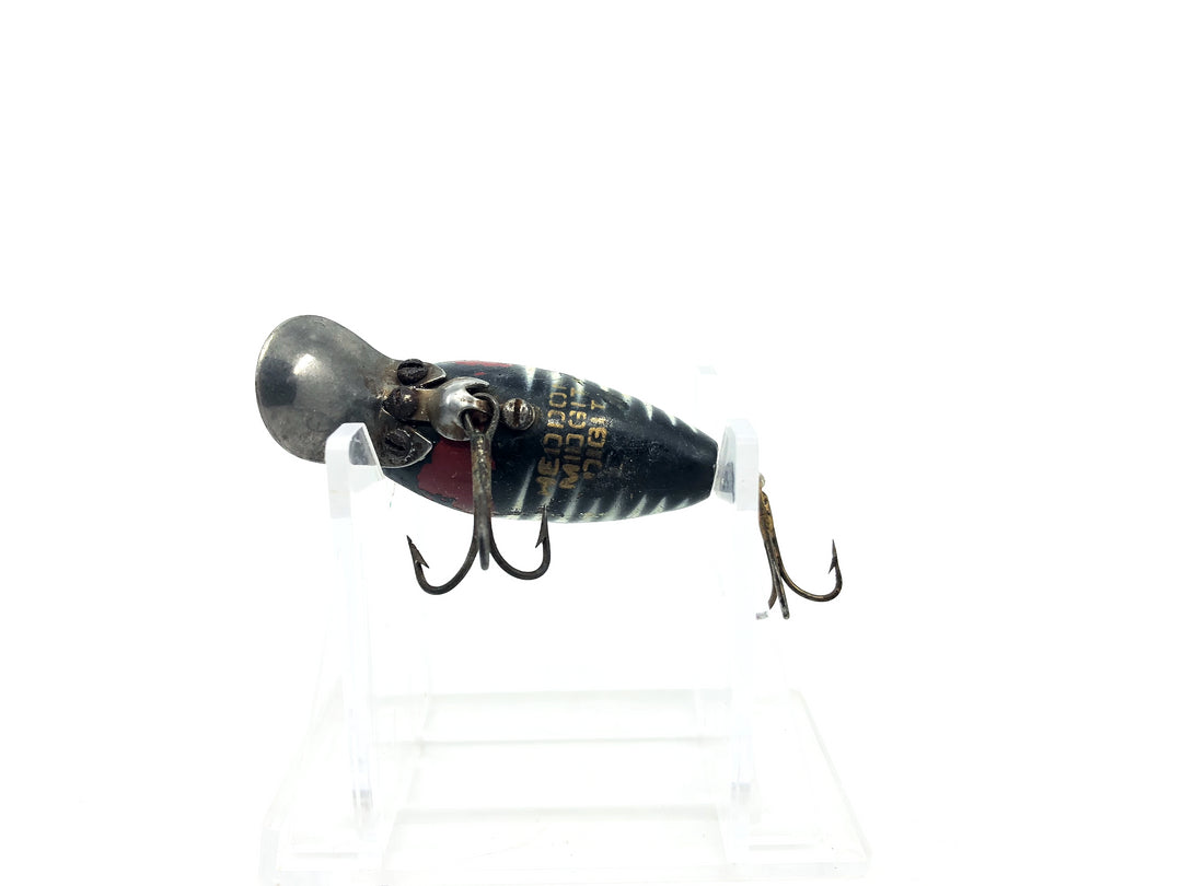 Heddon Midgit Digit River Runt Spook 9020 XBW Black Shore Minnow Color Factory Repaint