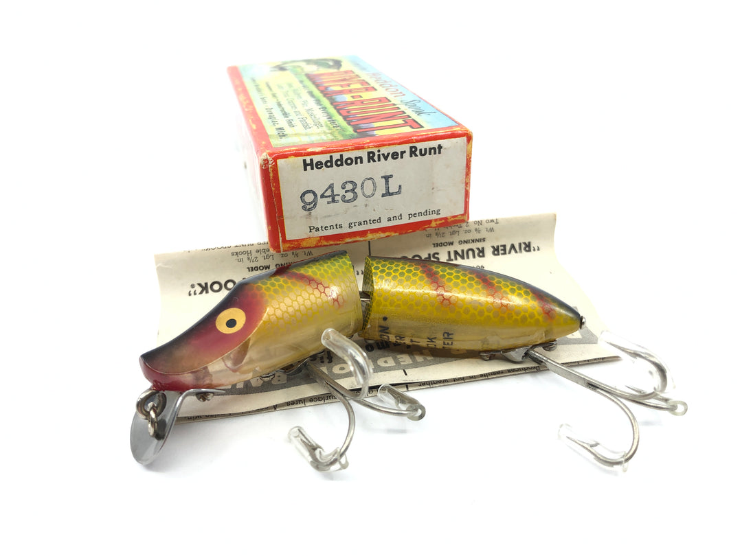 Heddon Jointed Floating River Runt 9430 L Perch Color with Box and Insert
