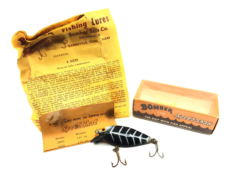 Bomber Speed Shad 2S #14 Black White Ribs with Box