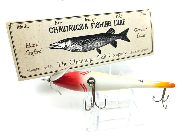Chautauqua Custom Caster Topwater Minnow Red Head Orange Tail Color