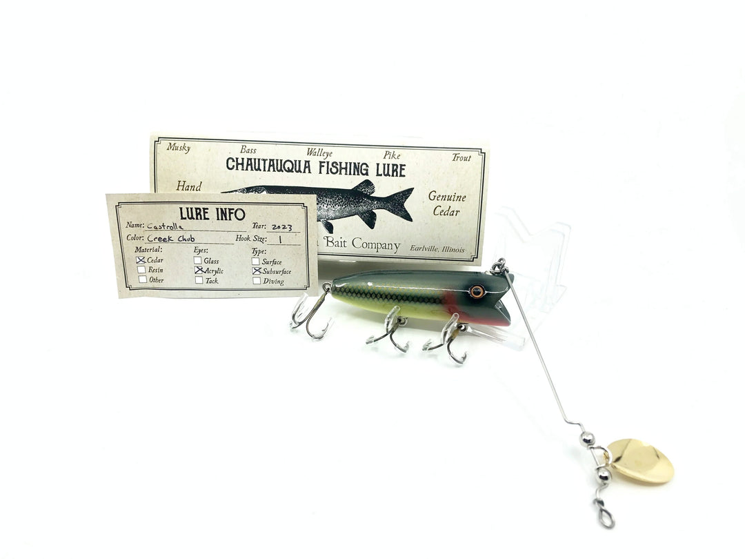 Chautauqua Special Order Wooden Castrolla Minnow, Creek Chub Color