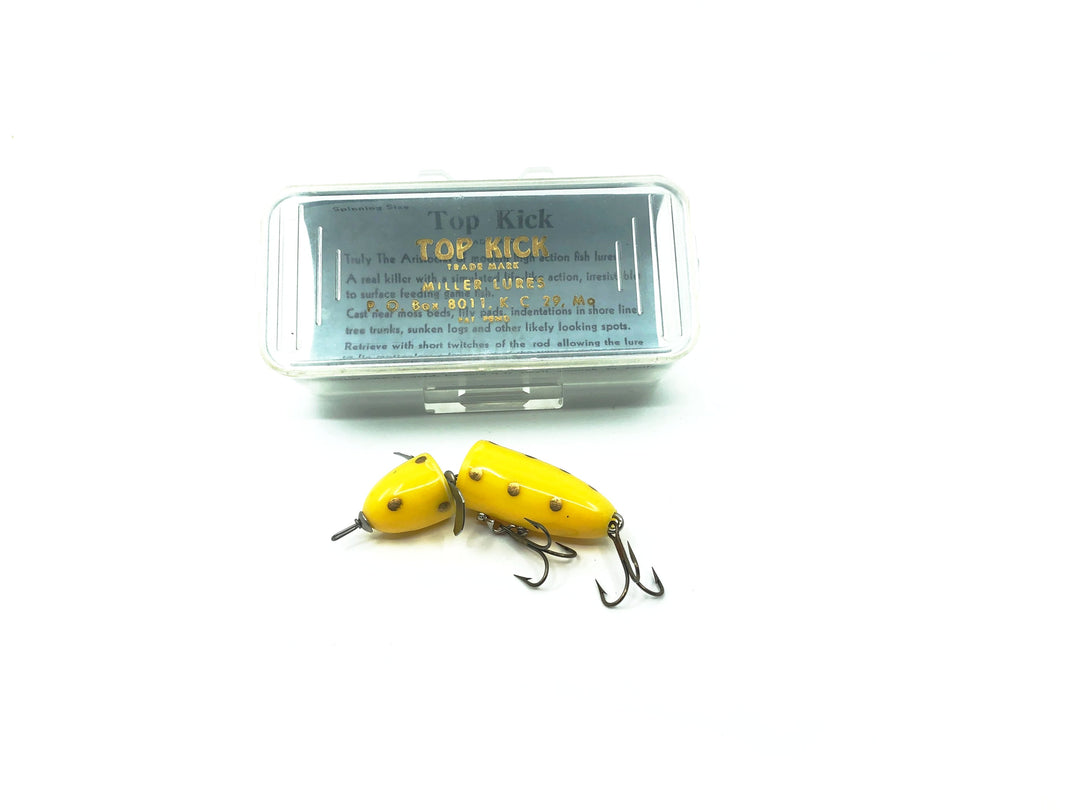 Miller Lures Top Kick with Box and Insert Yellow/ Gold Spots Color