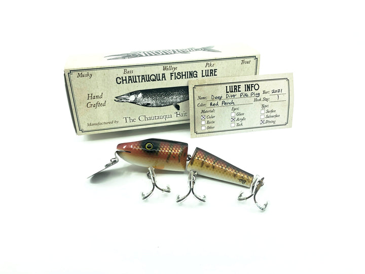 Chautauqua Jointed Deep Diver Piko Plug Red Perch Color