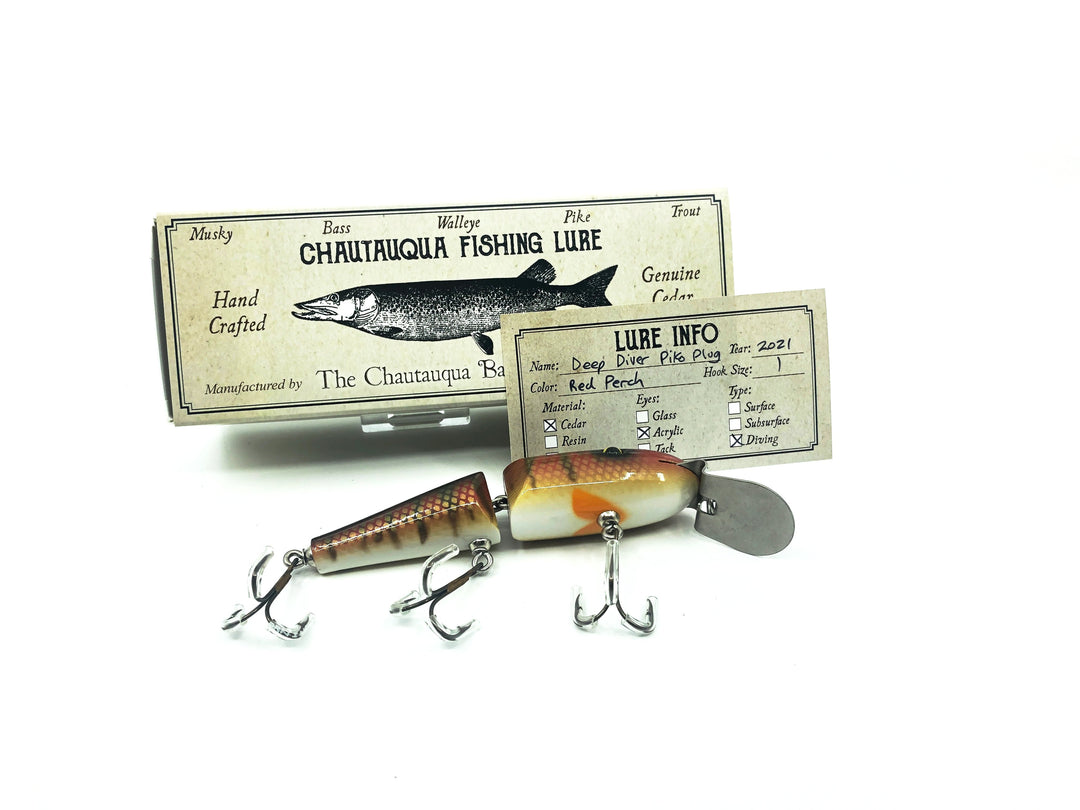 Chautauqua Jointed Deep Diver Piko Plug Red Perch Color