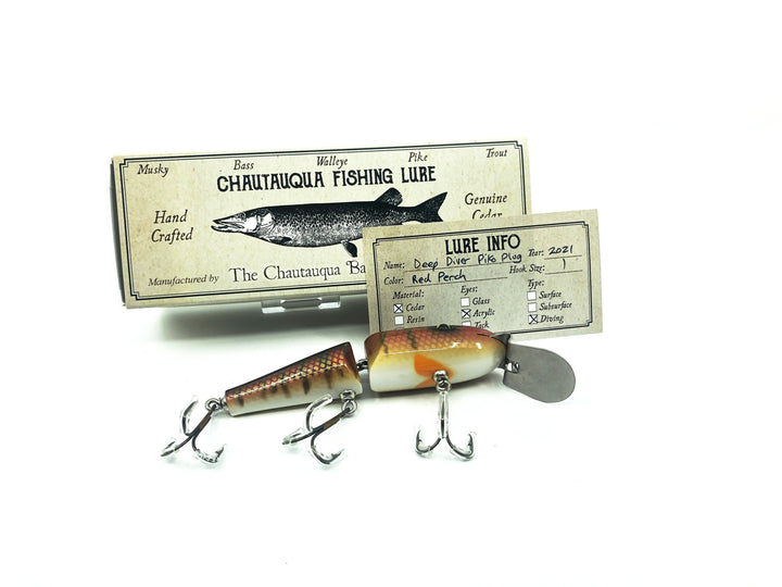 Chautauqua Jointed Deep Diver Piko Plug Red Perch Color