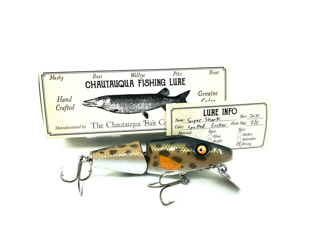 Chautauqua Wooden Super Shark Spotted Hogsucker Chub Color
