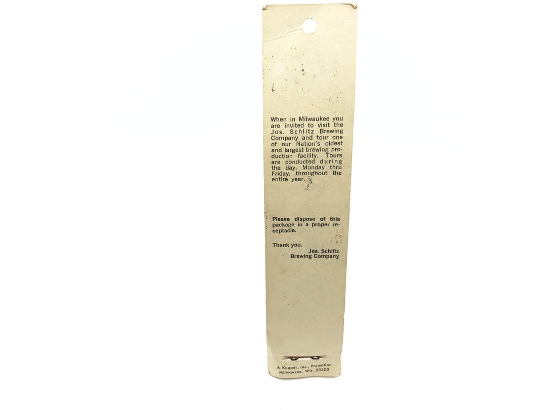 Schlitz Beer Bottle Novelty Lure on Card