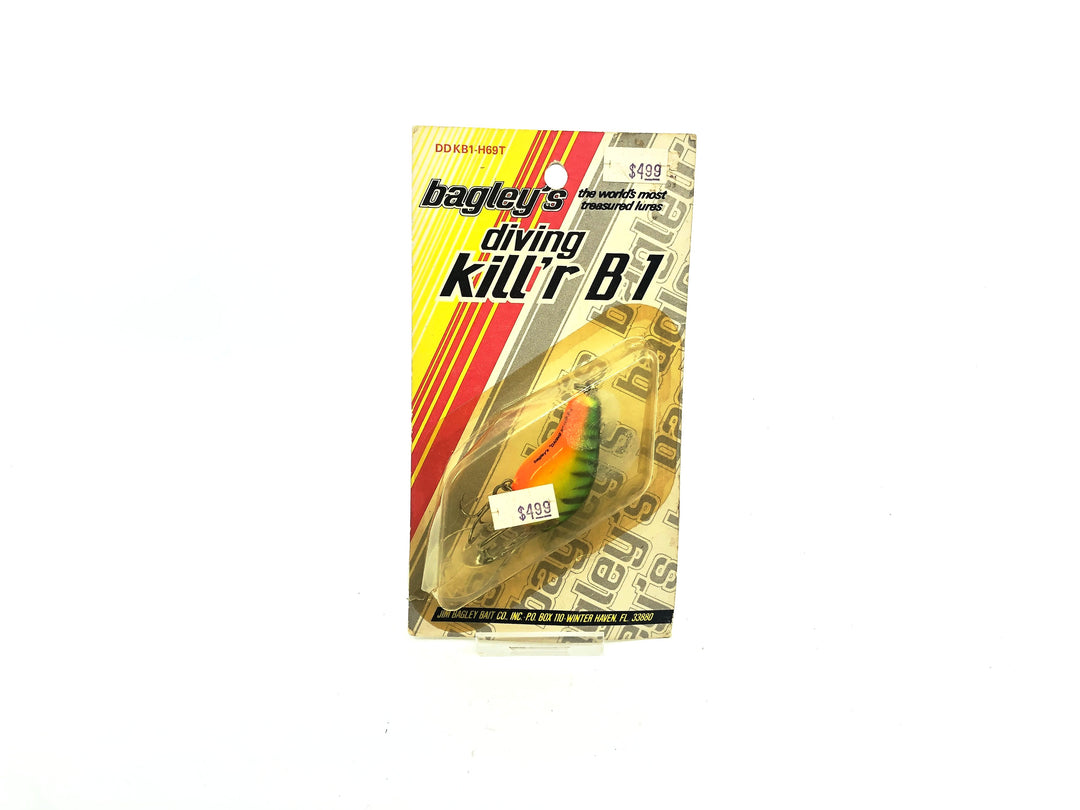 Bagley Diving Kill'r B1 DKB1-H69T Hot Tiger Color, New on Card, Florida Bait
