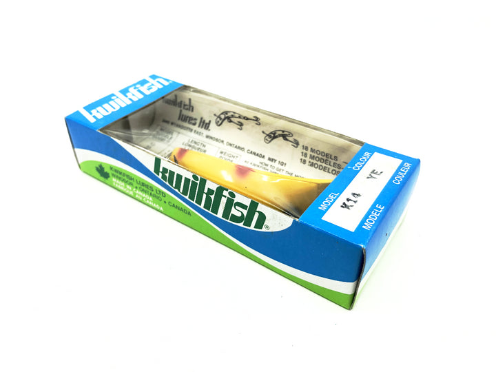 Kwikfish K14 YE Yellow Red and Black Spots Color New in Box Old Stock