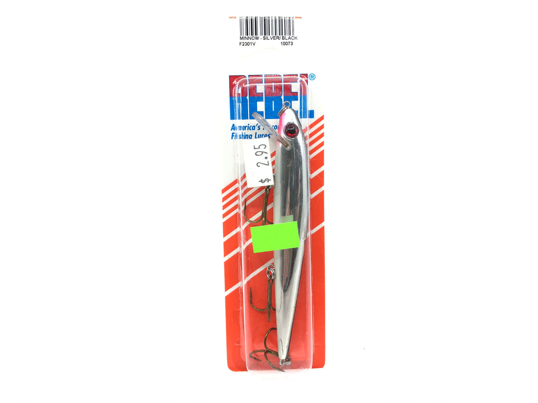 Rebel Minnow Silver with Black Back 4 1/2" New on Card