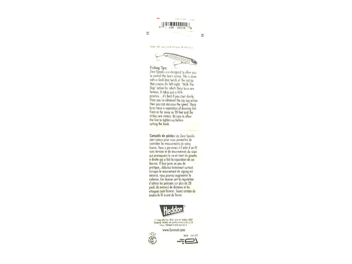 Heddon Original Zara Spook BF Bullfrog Color New on Card