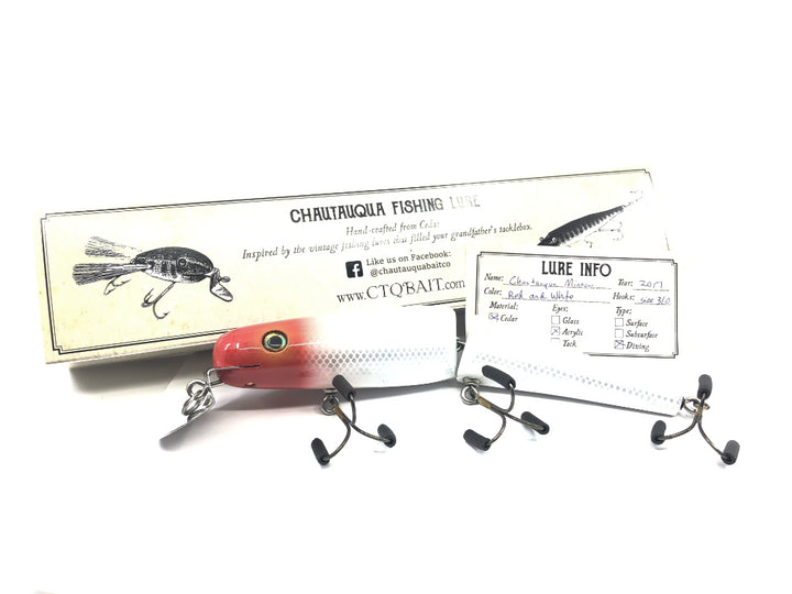 Jointed Chautauqua 8" Minnow Musky Lure Red and White 2017 Color