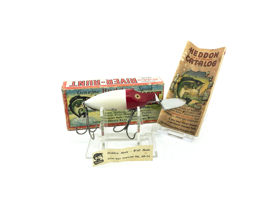 Heddon Go Deeper River Runt D-9110-RH Red Head White Color with Box