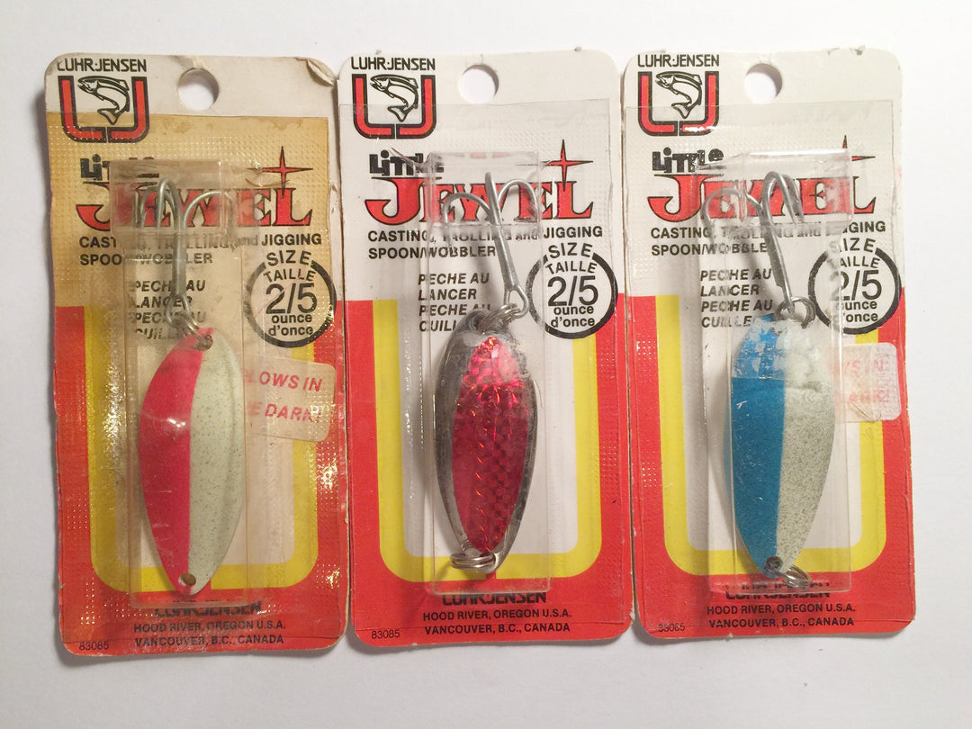 Luhr-Jensen Little Jewel Lures Lot of 3 New on Card 2/5 oz Lot 7
